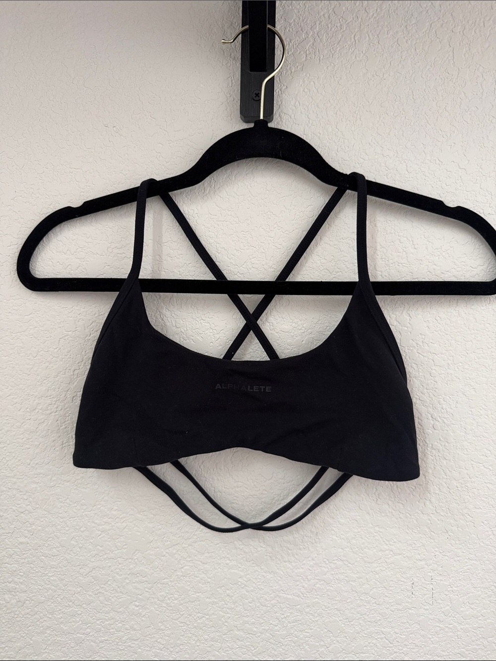 Alphalete Black Strappy Sports Bra- Size S